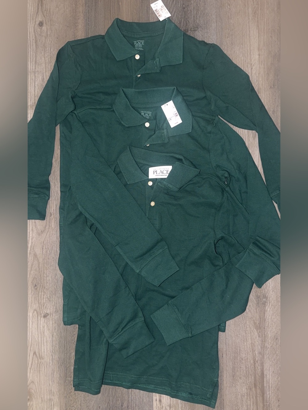 The Children's Place Forest Green Long-Sleeve Polo Top BUNDLE